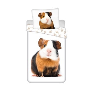 Bijela pamučna dječja posteljina za krevet za jednu osobu 140x200 cm Guinea Pig – Jerry Fabrics