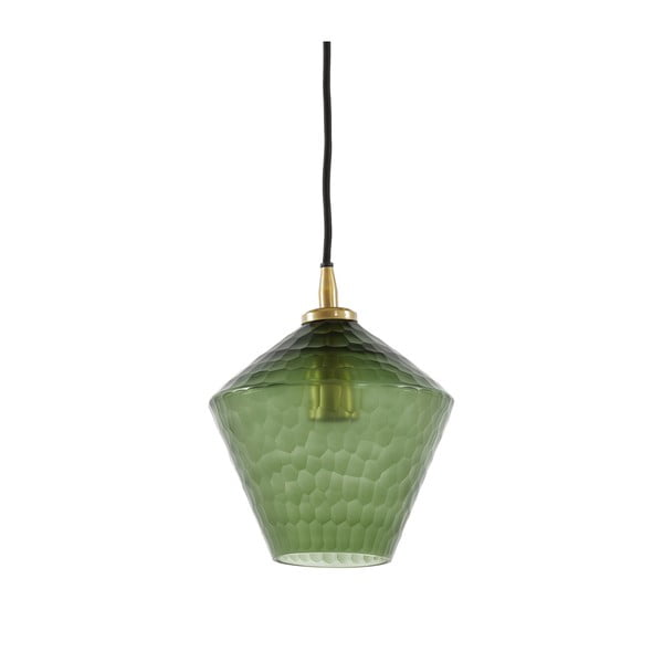 Zelena viseća svjetiljka sa staklenim sjenilom ø 20 cm Delila – Light & Living