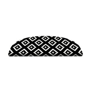Set od 16 crno-bijelih tepiha za stepenice Vitaus Art, 20 x 65 cm