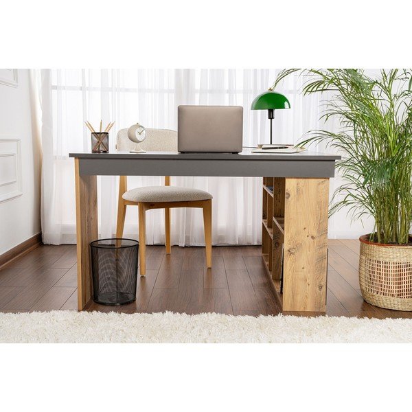 Radni stol u dekoru bora 120x130 cm Vesper – Kalune Design-image-4