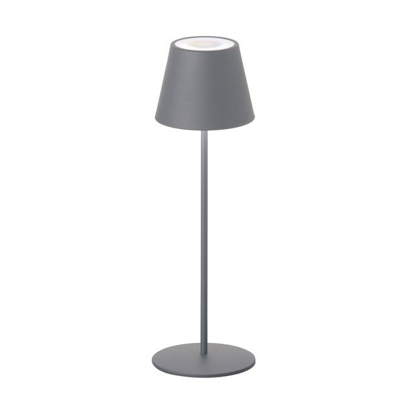 Siva LED prigušiva stolna svjetiljka sa senzorom pokreta i metalnim sjenilom (visina 38 cm) Consenza - Fischer & Honsel