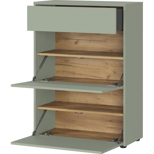 Prljavo zeleni ormarić u mat dekoru 70x99x34 cm Binetto – Germania-image-2