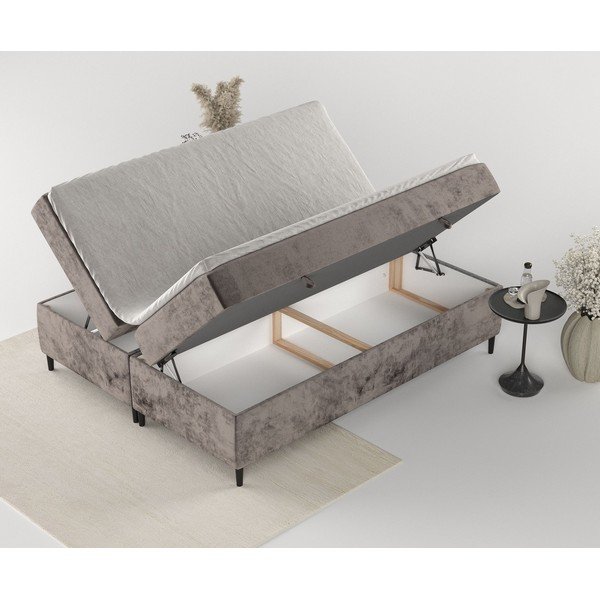 Smeđi boxspring krevet s prostorom za pohranu 180x200 cm Araya – Maison de Rêve-image-4