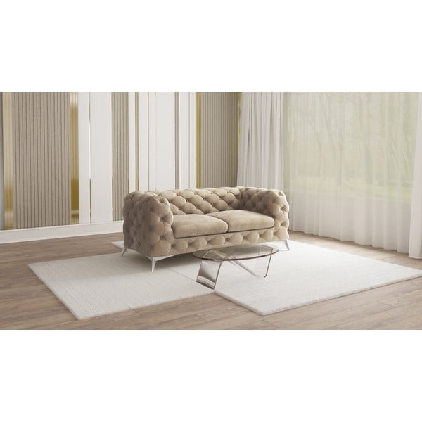 Sivo-bež baršunasti sofa 185 cm Chelsea – Ropez-image-1