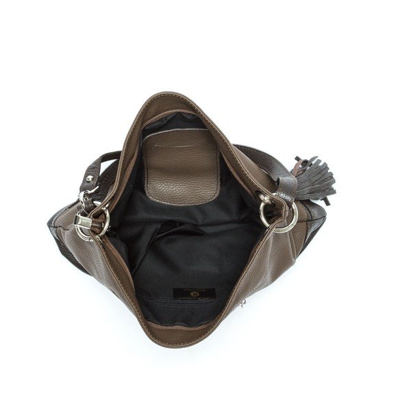 Smeđa kožna torba Anna Luchini Tote-image-4