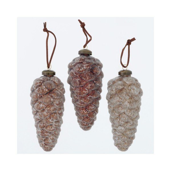 Set od 3 staklena viseća božićna ukrasa od Boltze Mikana