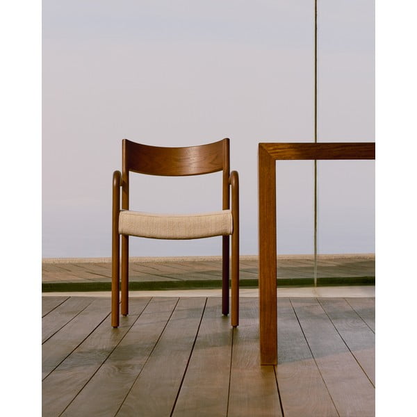 Smeđa/bež blagovaonska stolica Falconera – Kave Home-image-1