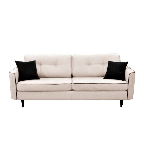 Krem kauč na razvlačenje s crnim nogama Mazzini Sofas Magnolia
