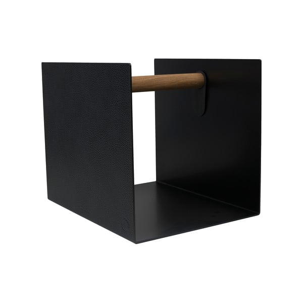 Crna/antracitno siva dekorativna metalna/od eko kože kutija za pohranu 32x38x31 cm Hippo – LIND DNA