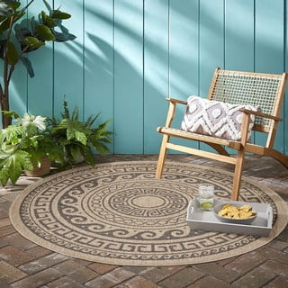 Crni/bež okrugli vanjski tepih ø 80 cm Comilla – Ayyildiz Carpets