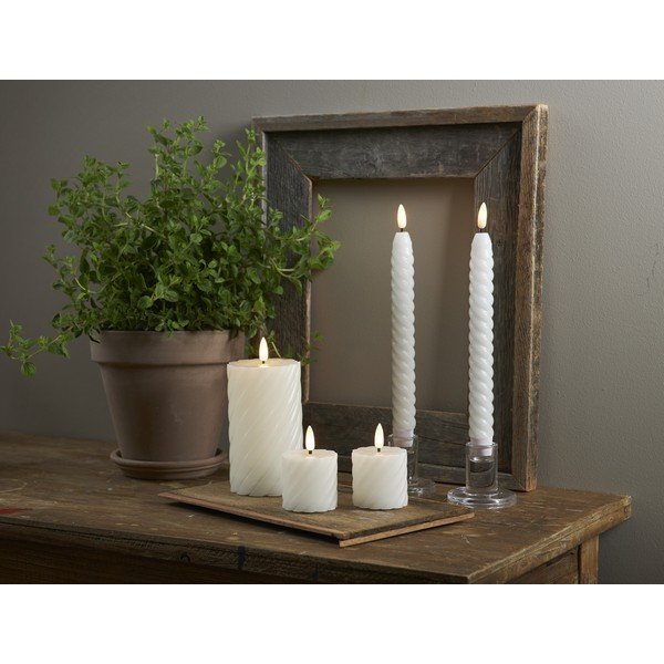 Set od 2 LED svijeće od bijelog voska Star Trading Flamme Swirl, visina 7,5 cm-image-4