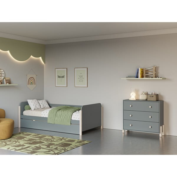 Dječja komoda prljavo zelena od masivnog bora 90x80x40 cm Enola – Marckeric-image-1