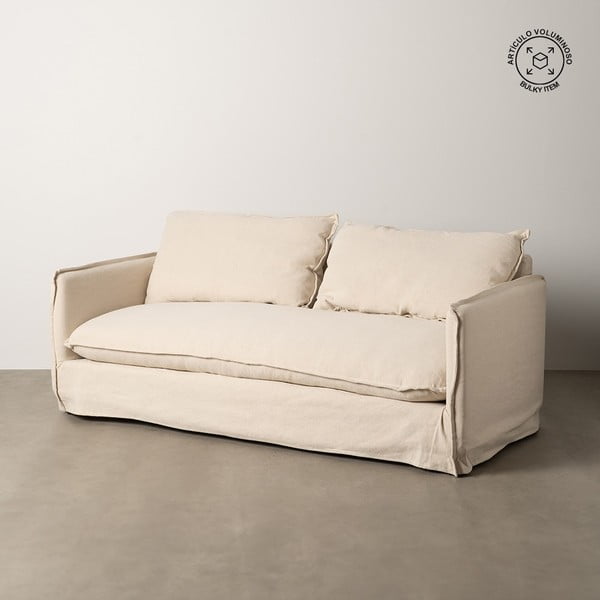 Krem lanena sofa 200 cm – Ixia-image-1