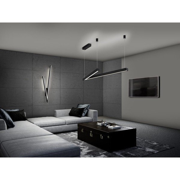 Crna LED stropna svjetiljka s metalnim sjenilom 35x127.5 cm Cicanto – CINQUE-image-1