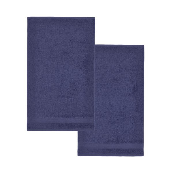 Tamno plavi pamučni ručnici u setu 2 kom od frotira 90x140 cm Anti-Bacterial – Catherine Lansfield