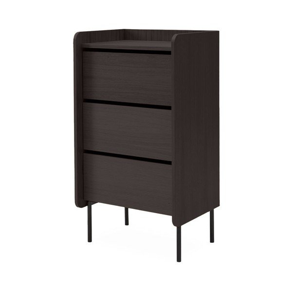 Crna visoka komoda u dekoru hrasta 60x108,5 cm Wrap – Bonami Selection-image-2