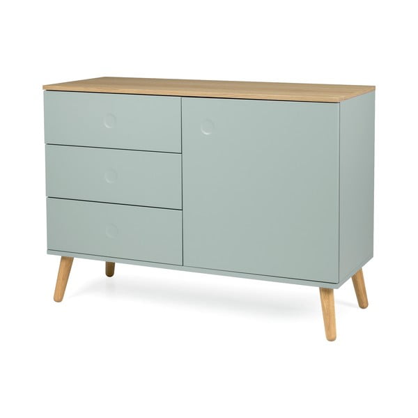 Svijetlo zelena niska komoda u dekoru hrasta 109x79 cm Dot – Tenzo-image-2