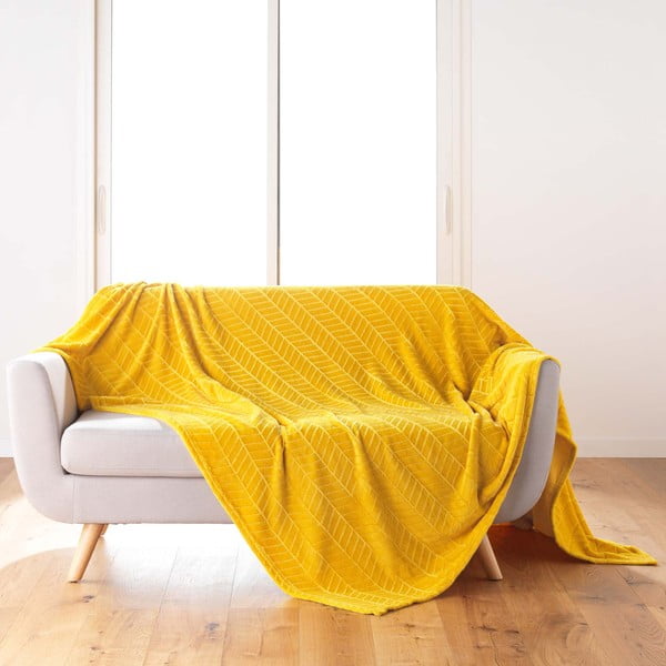 Žuti  prekrivač od mikroflanela 180x220 cm Arya – douceur d'intérieur