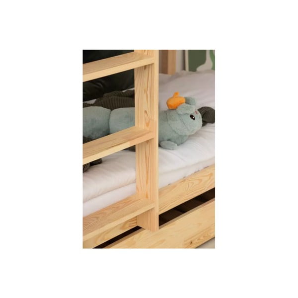 Dječji krevet na kat/s dodatnim ležajem s prostorom za odlaganje s podnicom 80x160 cm u prirodnoj boji CLPBN – Adeko-image-2