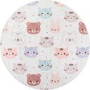 Periv dječji tepih boje slonovače ø120 cm Cute Animals – Vitaus