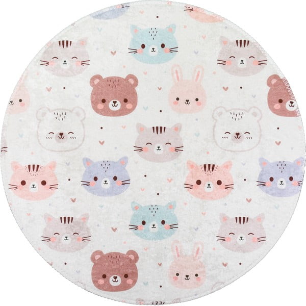 Periv dječji tepih boje slonovače ø100 cm Cute Animals – Vitaus