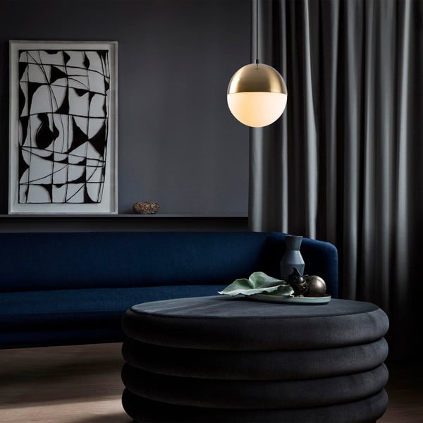 Bijela/u zlatnoj boji viseća svjetiljka sa staklenim sjenilom ø 20 cm Bastos – Opviq lights-image-1