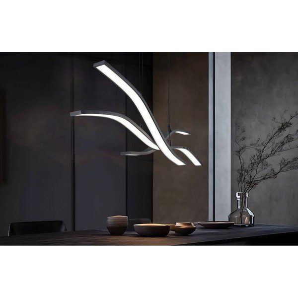 Mat crna metalna LED viseća svjetiljka s daljinskim upravljačem/s mogućnosti zatamnjivanja Spider – Trio Select-image-1