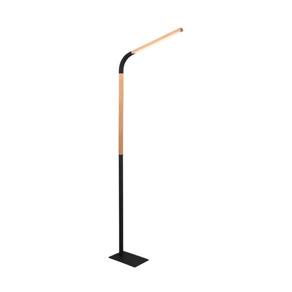 Crna/u prirodnoj boji LED stojeća svjetiljka s drvenim sjenilom (visina 169,5 cm) Norris – Trio-image-3