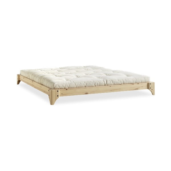Bračni krevet od borovine s madracem Karup Design Elan Double Latex Natural Clear / Natural, 160 x 200 cm