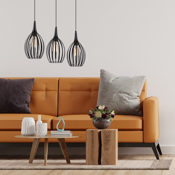 Crna viseća svjetiljka ø 17,5 cm Vincent – LAMKUR-image-1