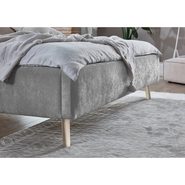 Sivi tapecirani bračni krevet s podnicom 180x200 cm Mattis – Meise Möbel-image-3