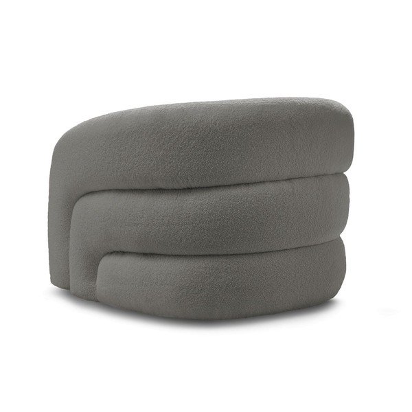 Siva okretna fotelja od bouclé tkanine Elina – Bobochic Paris-image-4