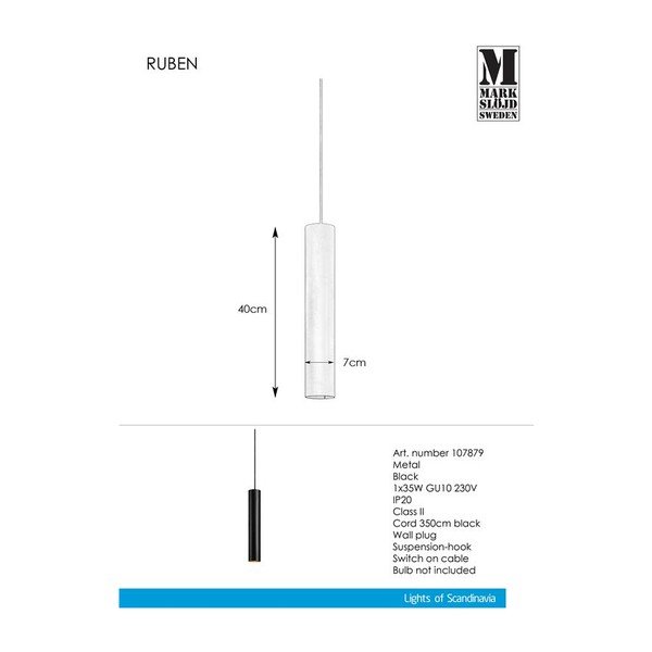 Crna visilica Markslöjd Ruben Pendant-image-1