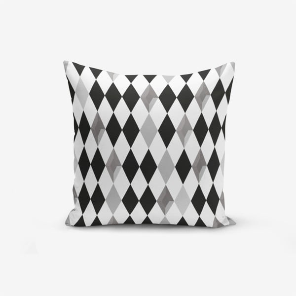 Jastučnica s primjesom pamuka Minimalist Cushion Covers Black White Grey Elmas, 45 x 45 cm