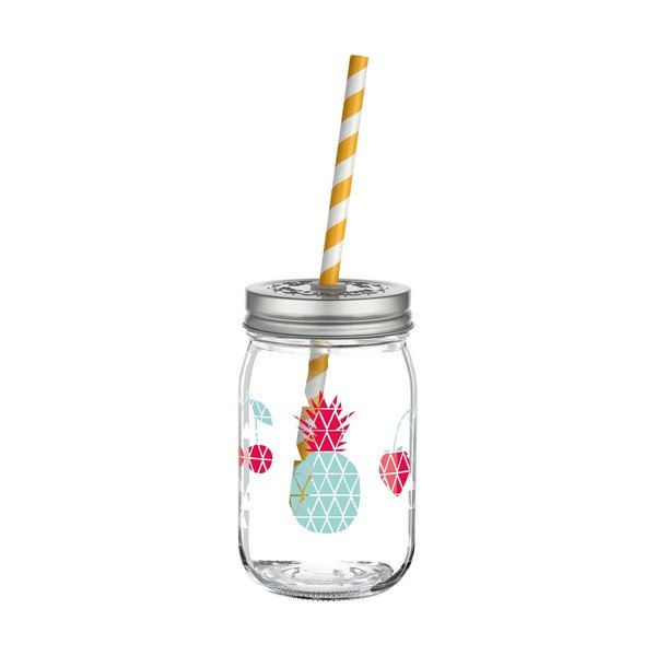 Čaša s poklopcem i slamkom Ritzenhoff Kathrin Stockebrand Ananas, 445 ml-image-1