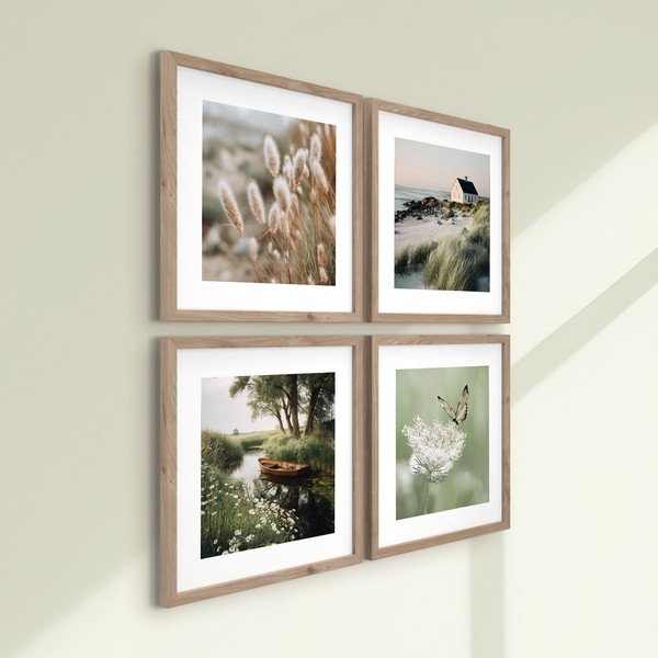 Tiskane slike u setu 4 kom s okvirom 30x30 cm Subtle Nature – Styler-image-3