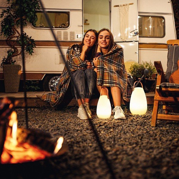 Bijela/smeđa LED stolna lampa (visina 26 cm) Ruby – Fischer & Honsel-image-1