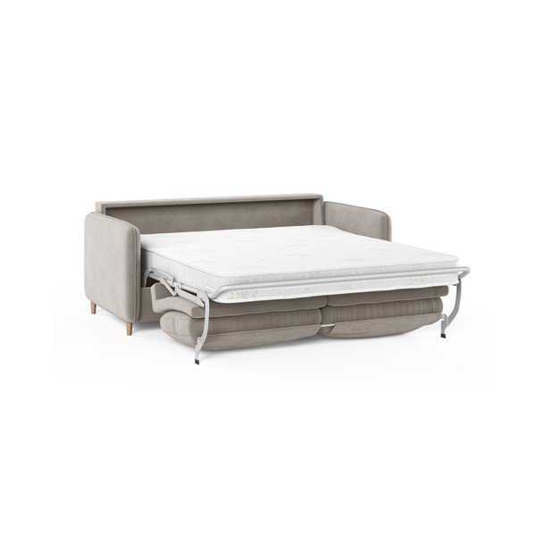 Bež baršunasti sofa za spavanje 184 cm – Micadoni -image-1