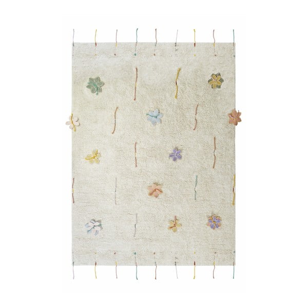 Krem pamučan dječji tepih za igru 120x160 cm Wildflowers – Lorena Canals