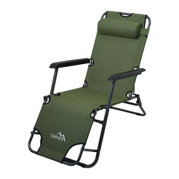 Zelena sklopiva kamperska ležaljka/fotelja Cattara Comfort