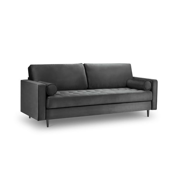 Tamnosiva baršunasta sofa Milo Casa Santo, 219 cm-image-3
