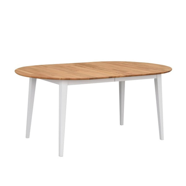 Ovalni blagovaonski stol od hrastovine s bijelim nogama Rowico Mimi, 170 x 105 cm