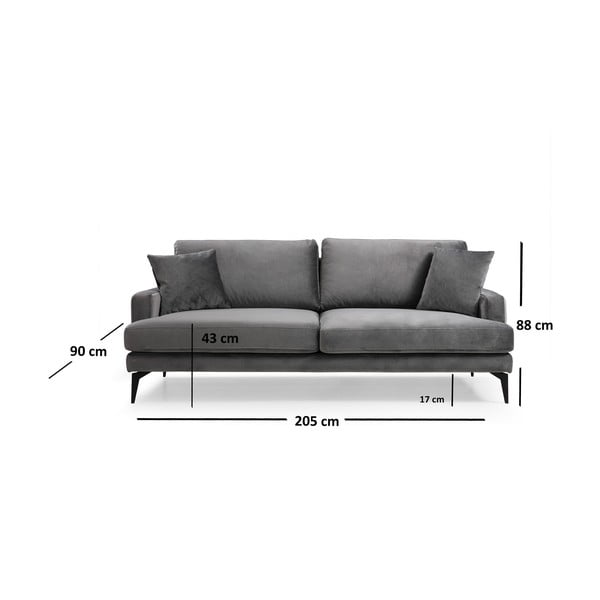 Siva sofa 205 cm Papira – Balcab Home-image-3
