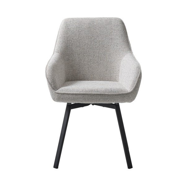 Svijetlo siva podstavljena blagovaonska stolica s naslonima za ruke Alma – Unique Furniture-image-2