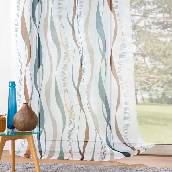 Bijela/plava prozirna zavjesa 140x280 cm Lisana – douceur d'intérieur-image-3