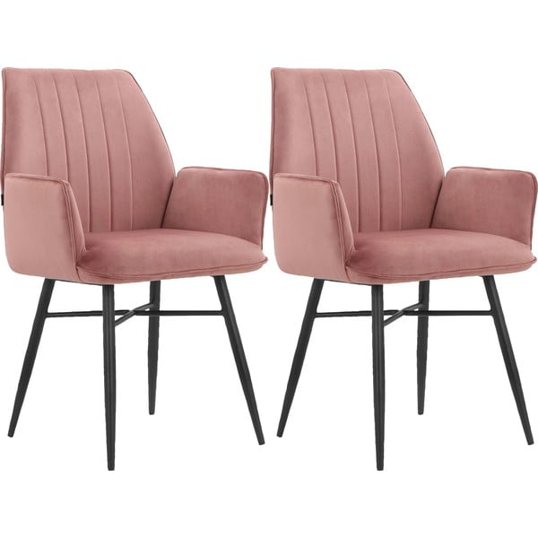 Svijetlo ružičaste podstavljene blagovaonske stolice u setu 2 kom Anzo – Støraa-image-4