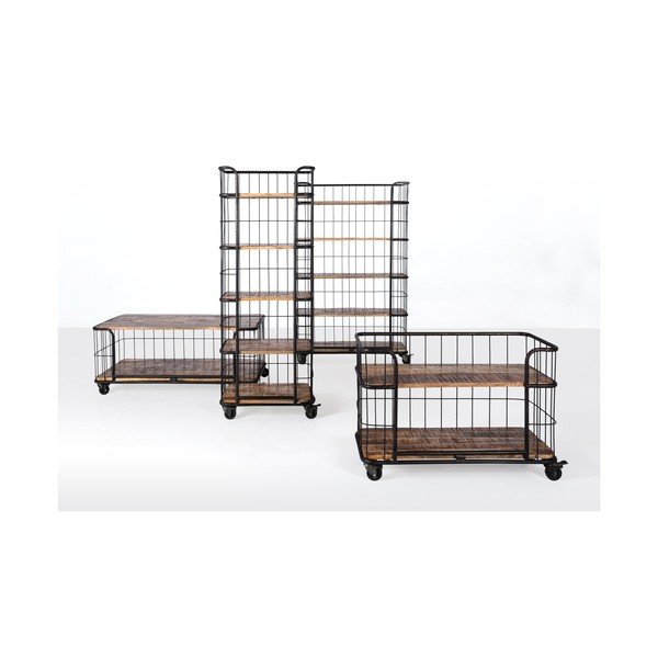 Crna regala s policama od mango drveta Canett Cabinet, širine 60 cm-image-1