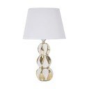 Bijela/u zlatnoj boji stolna lampa keramička s tekstilnim sjenilom (visina 46 cm) Glam Balls – Mauro Ferretti
