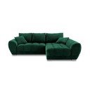 Zelena baršunasta kutna garnitura na razvlačenje Windsor & Co Sofas Nuage, desni kut