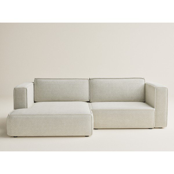 Krem sklopiva/s prostorom za odlaganje kutna garnitura od šenila (s lijevim kutom/s ležaljkom) Velto – Maison de Rêve-image-2